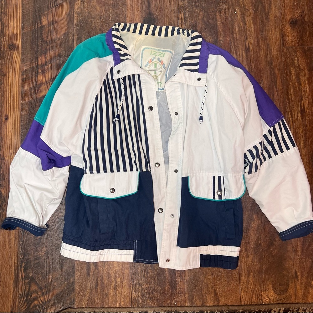 Vintage retro 80s 90s style windbreaker jacket size medium